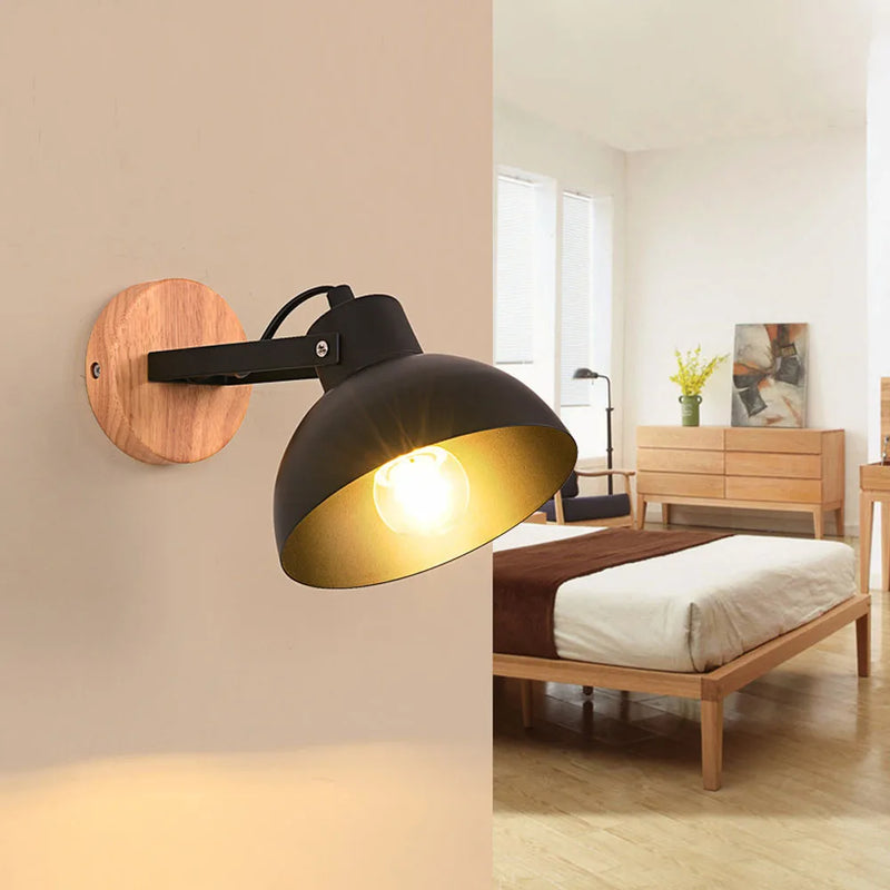 Applique murale industrielle nordique lumières Wandlamp rétro Applique murale en bois E27 LED intérieur chambre salle de bains balcon Bar allée éclairage