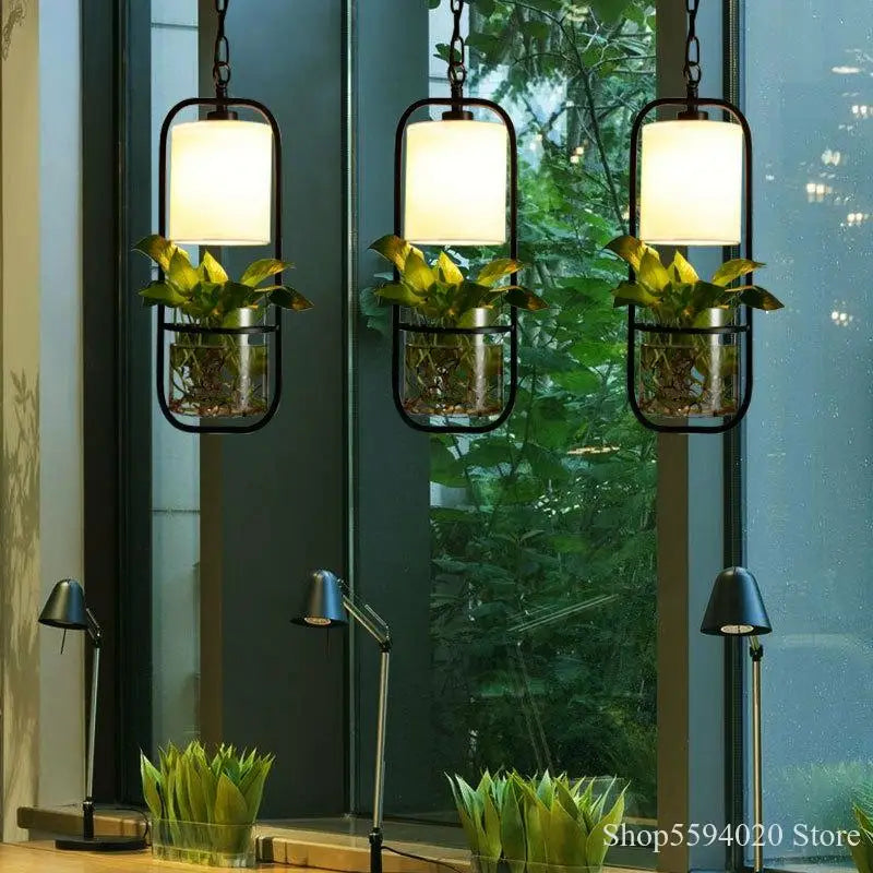 suspension moderne en forme de plante chinoise pour bar et restaurant - vue 3 sur 13