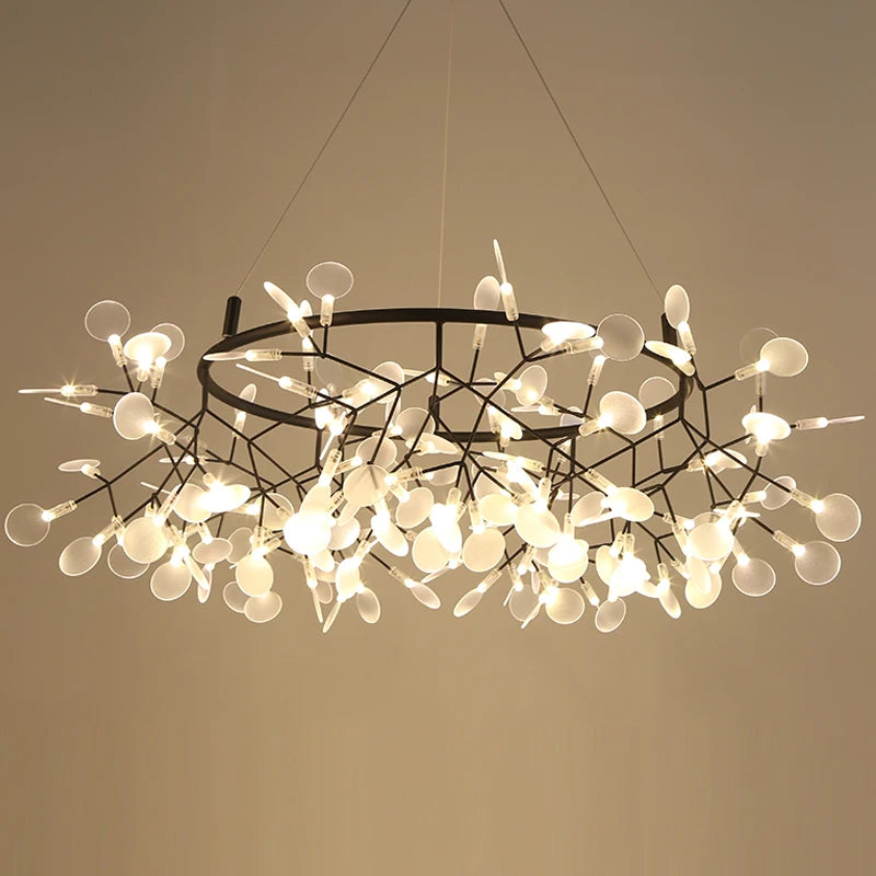 suspension led art déco en acier inoxydable et acrylique - vue 3 sur 19