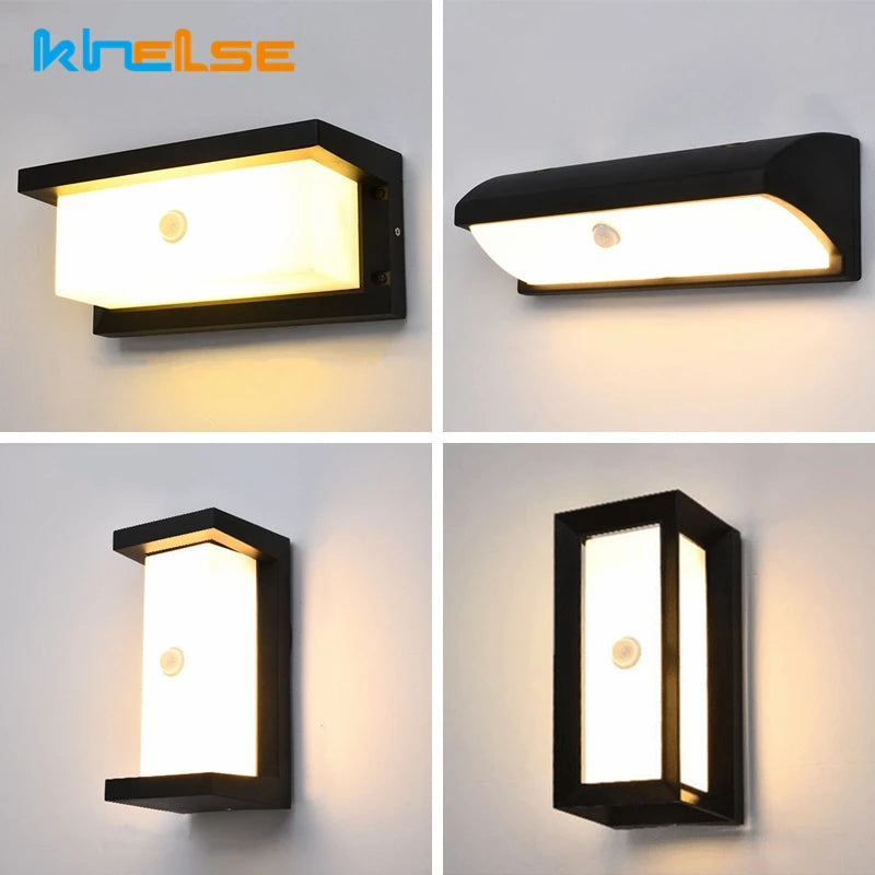 18W 30W Outdoor LED Wall Lamp PIR Motion Sensor IP65 Waterproof Porch Light Balcony Garden Corridor Wall Sconce Lighting Fixture - vue 2 sur 15