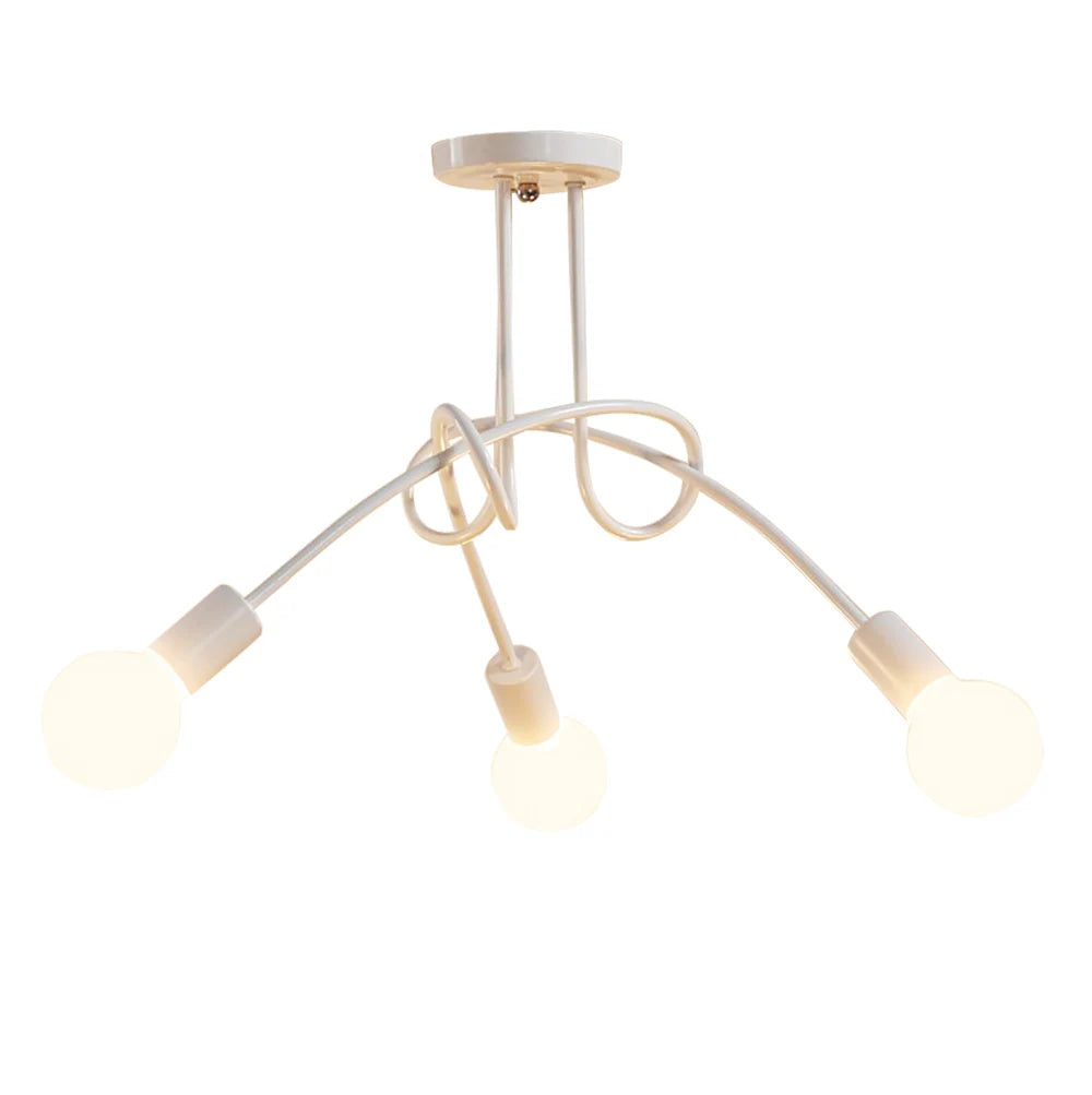 lustre vintage en fer avec 3/5 prises éclairage nordique moderne - vue 16 sur 16
