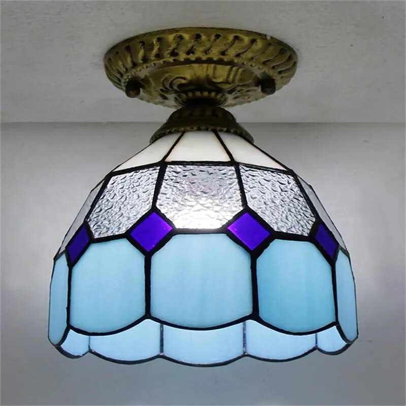 Plafonnier Led en verre créatif moderne avec ampoule 7W E27 - vue 6 sur 30