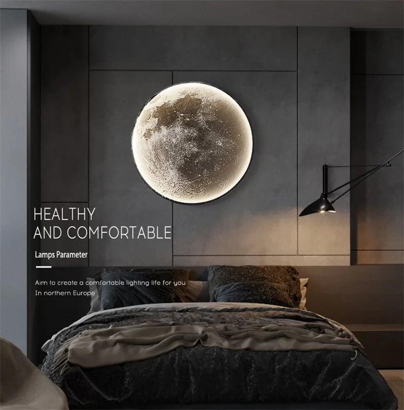 applique murale lune design moderne éclairage décoratif pour intérieur - vue 6 sur 10