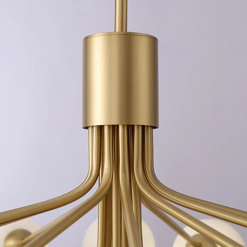 Lustre boule de verre nordique Led or luxe chambre cuisine lampe magique haricot Apiales lustres pour salle à manger café éclairage - vue 6 sur 12