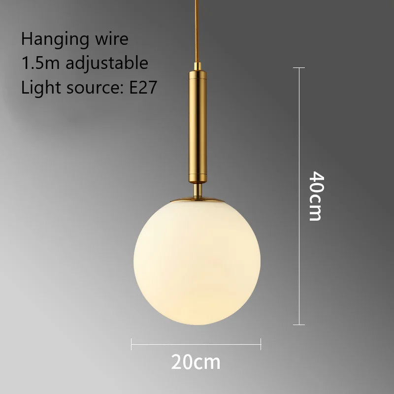 boule de verre moderne suspension led luminaire décoratif - vue 13 sur 15