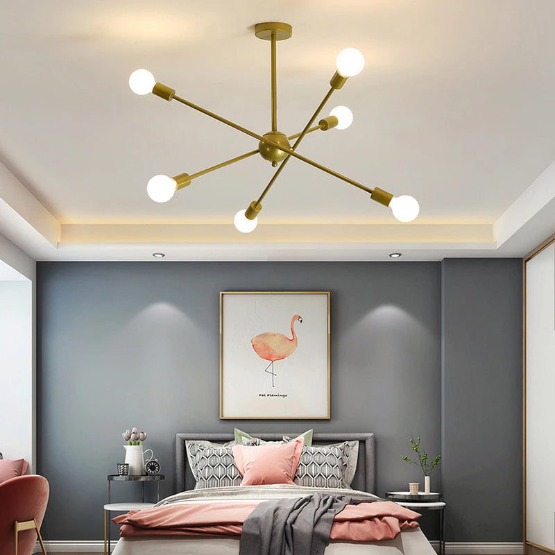Plafond moderne à LEDs lustre lumière salon chambre industrielle spoutnik lustres suspension lampe créative éclairage maison décor