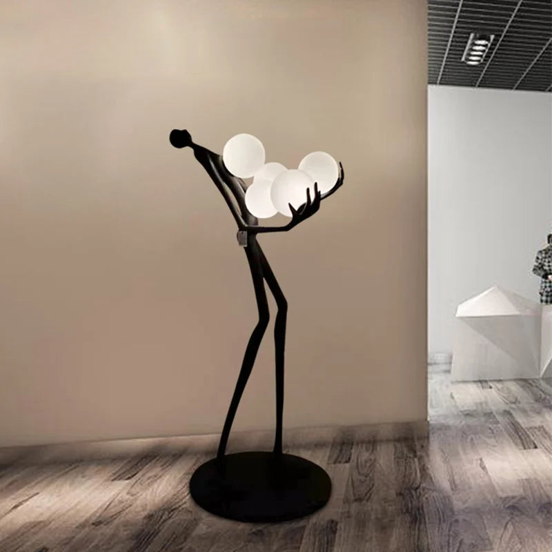 lampadaire postmoderne en résine et verre design élégant - vue 3 sur 9
