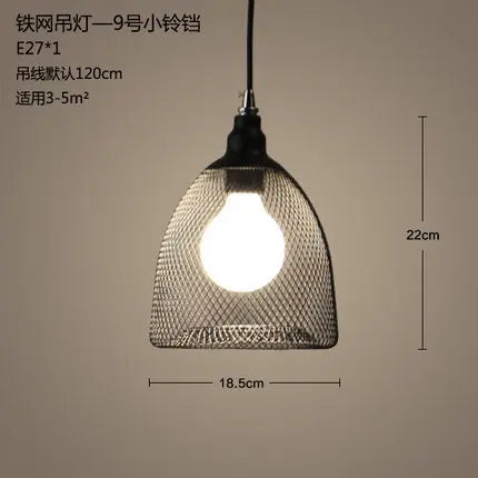 lustre cage à oiseaux style loft rétro en fer créatif minimaliste - vue 12 sur 18