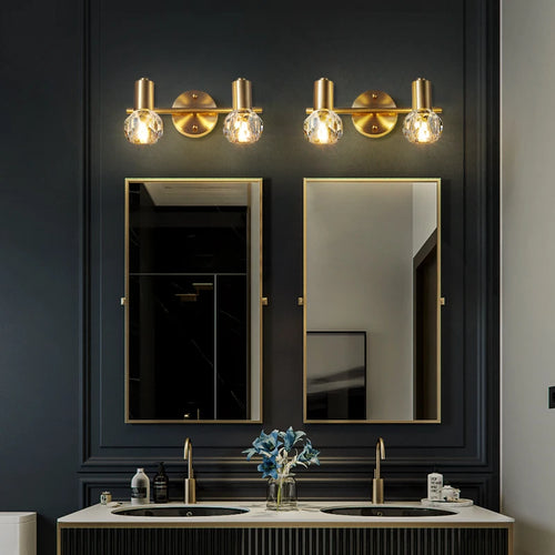 lampe frontale à led en cristal design moderne pour salle de bain - vue 3 sur 8