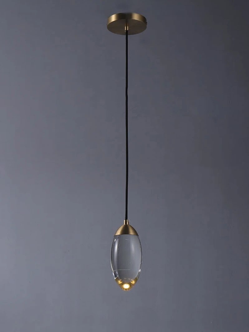 Suspension cuivre lumière luxe cristal petites - vue 6 sur 7