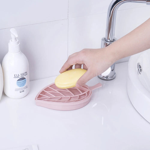 boîte à savon double couche en forme de feuille portable - vue 3 sur 8