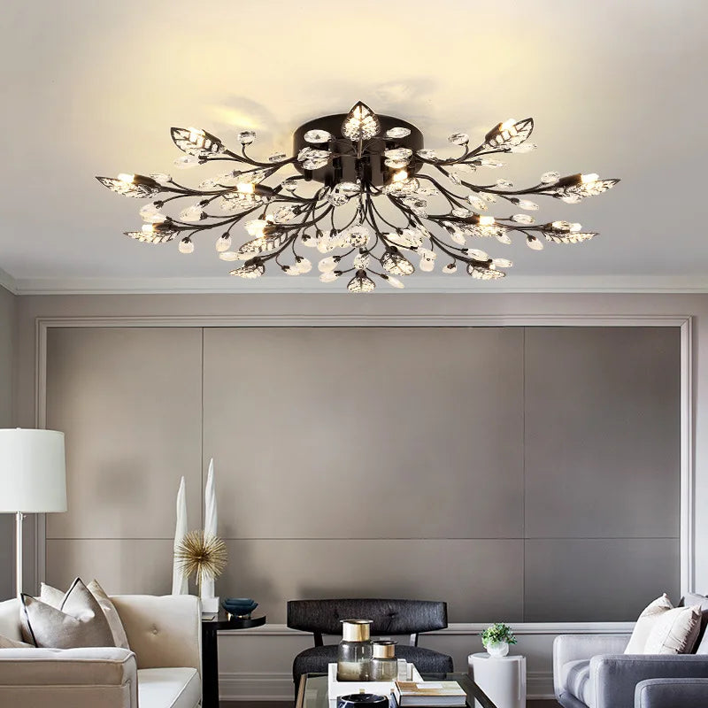 lustre moderne en cristal led winfordo pour éclairage intérieur - vue 3 sur 18