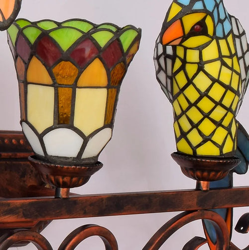 applique murale design en verre coloré motif perroquet - vue 7 sur 20