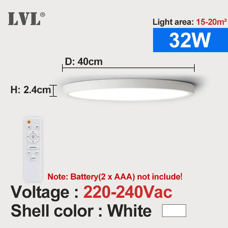 plafonnier led moderne télécommandé à intensité variable - vue 9 sur 14