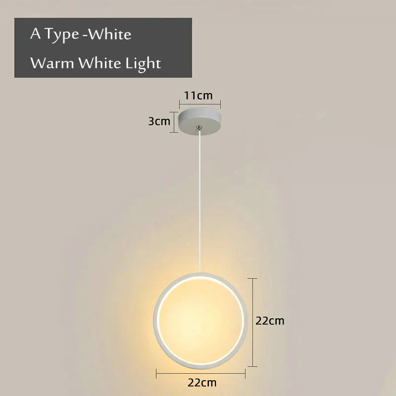 suspension ronde moderne pour éclairage latéral led - vue 8 sur 12