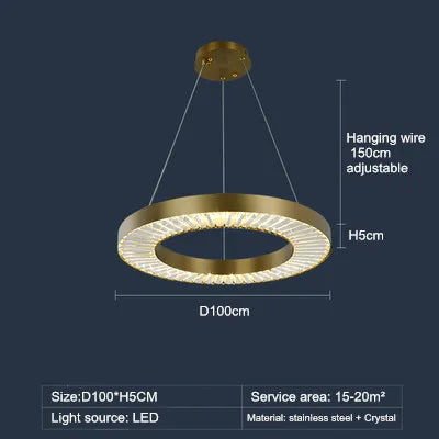 lustre en cristal de luxe style nordique moderne - vue 9 sur 12
