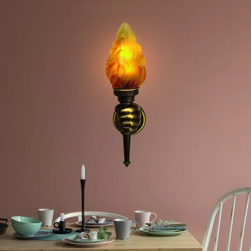 applique murale rétro flamme luminaire pour extérieur bar restaurant - vue 3 sur 8