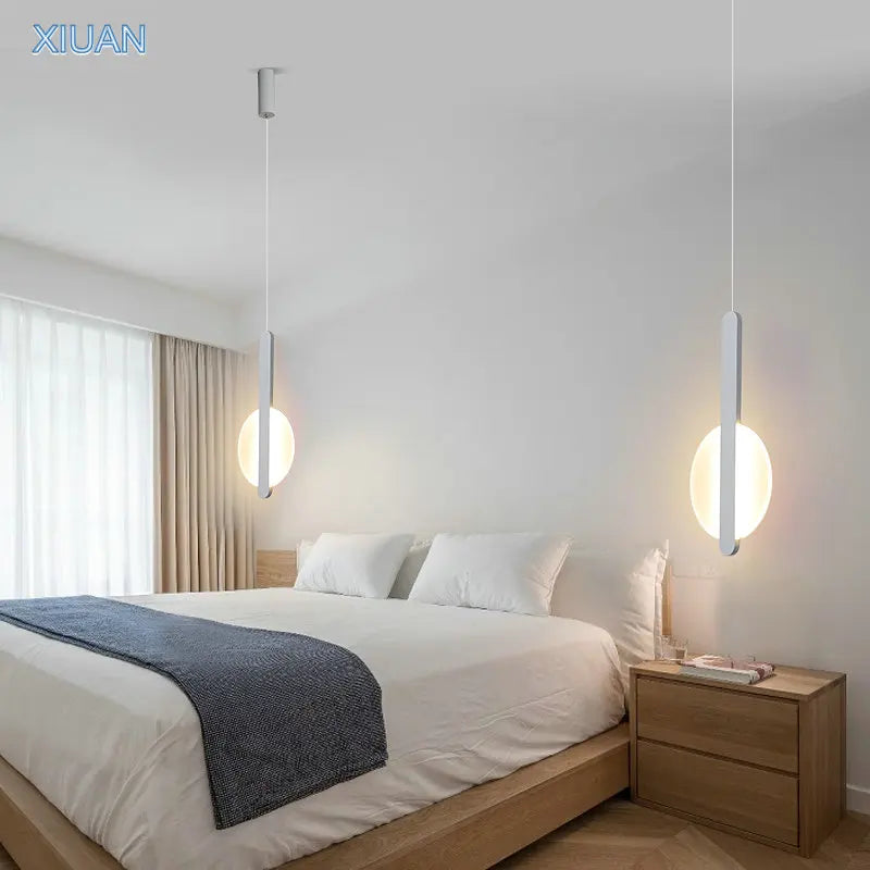 lampe suspension scandinave moderne led long câble - vue 3 sur 9