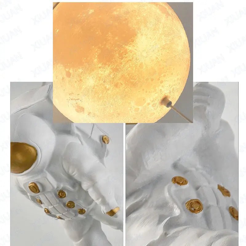 plafonnier lunaire décoratif avec astronaute idéal pour chambre - vue 6 sur 15