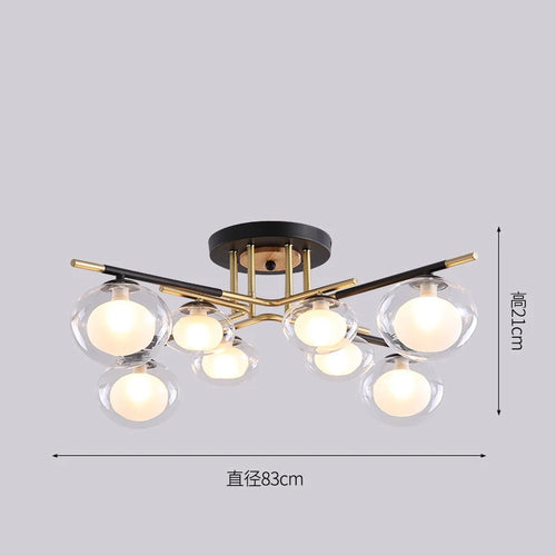 plafonniers nordiques simples luxe décoration maison luminaires suspendus - vue 9 sur 9