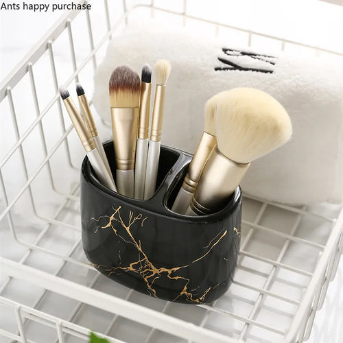 porte-brosse à dents en céramique multifonction pour salle de bain - vue 6 sur 19