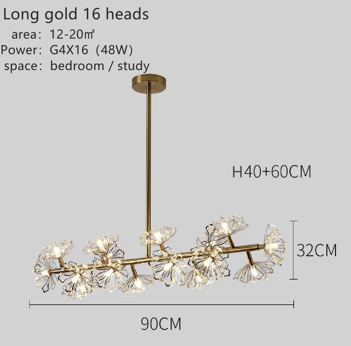 lustre moderne luxe en led pour éclairage intérieur - vue 17 sur 19