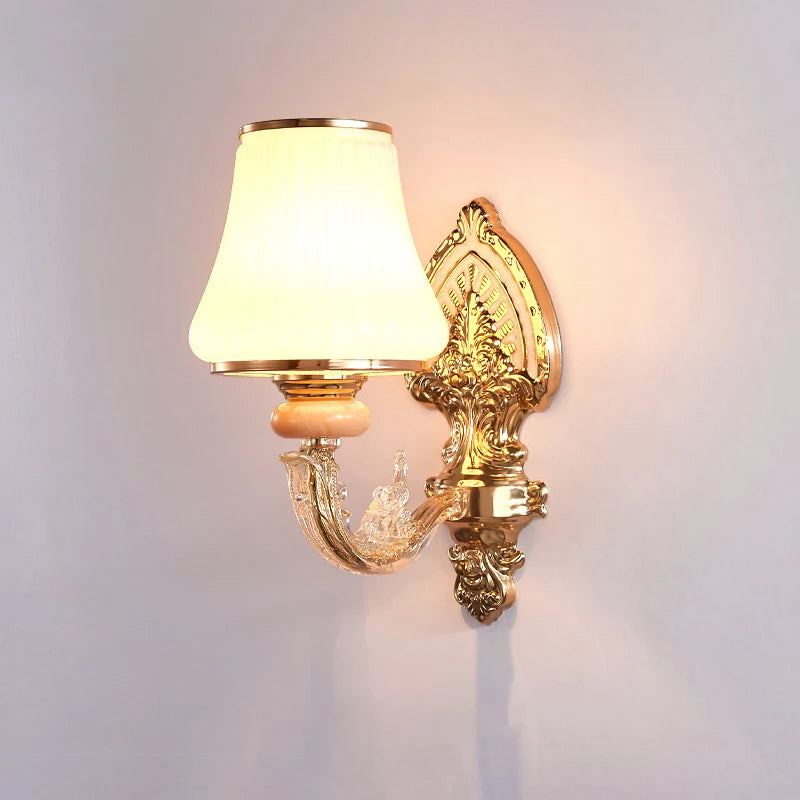 Applique murale led nordique européenne en verre doré pour décoration - vue 3 sur 10