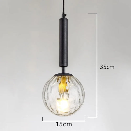lustre moderne en verre pour bar et restaurant led - vue 10 sur 10