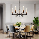 lustre nordique créatif en fer et cristal moderne