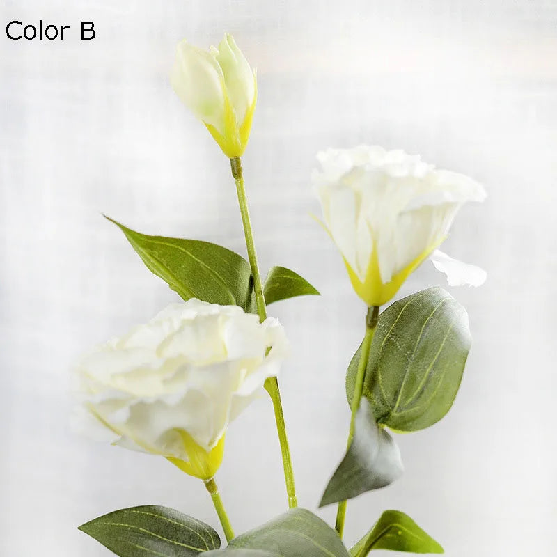 fleurs artificielles en gros décoration mariage eustoma soie 3 branches - vue 7 sur 11