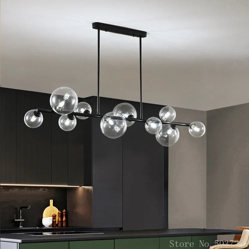 lustre led nordique moderne en boule de verre éclairage industriel