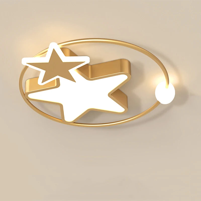 plafonnier led étoile dorée éclairage créatif nordique pour intérieur