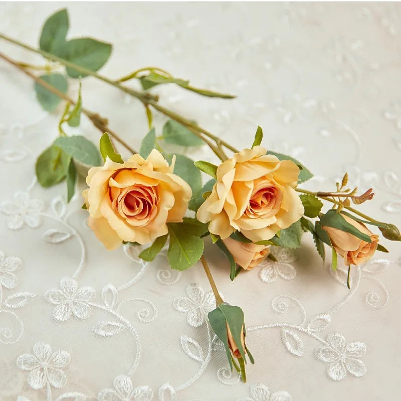fleurs de roses artificielles en soie pour mariage et décoration - vue 13 sur 14