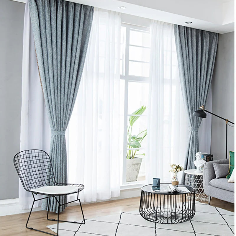 Rideau occultant motif géométrique style moderne sur mesure - vue 4 sur 11