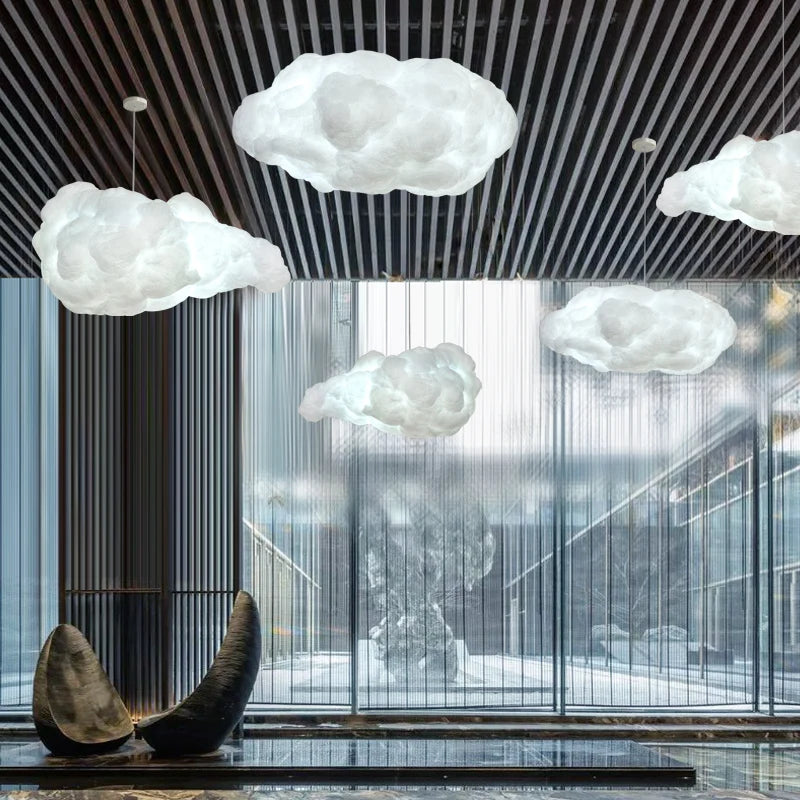 lustre nuages blancs en soie coton led pour enfants
