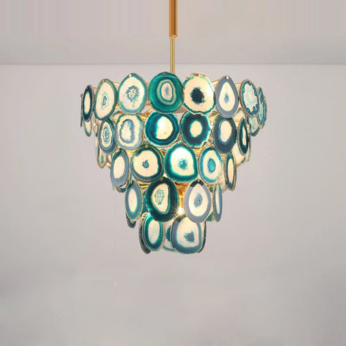lustre design moderne en agate colorée pour intérieur - vue 2 sur 15