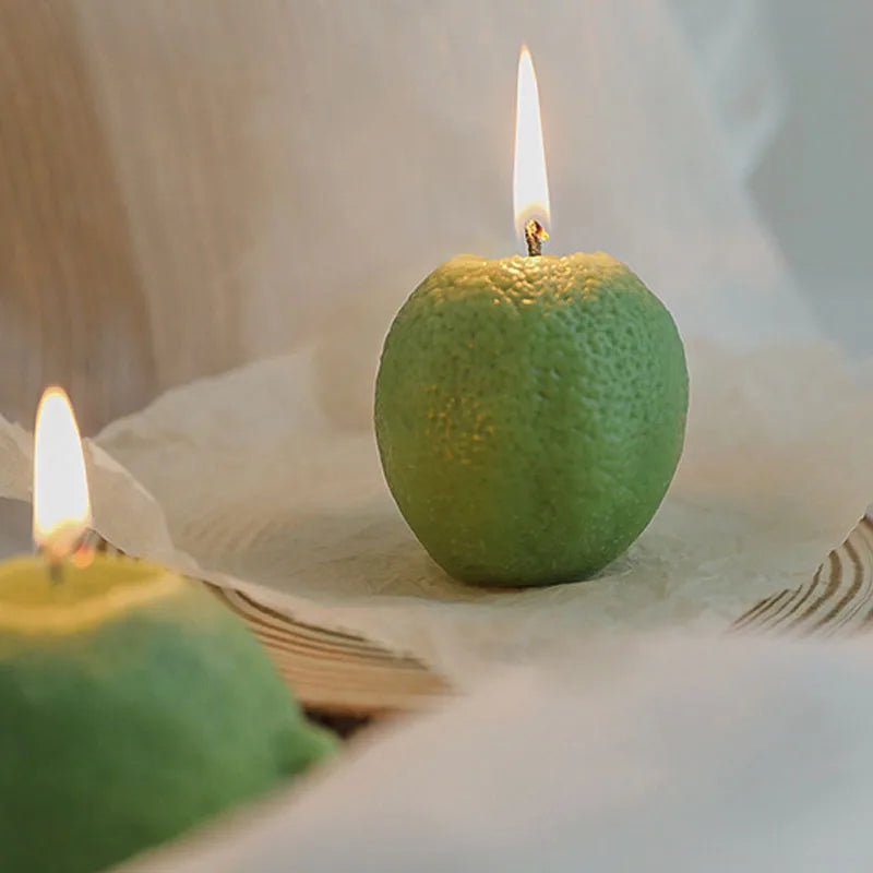 bougie parfumée citron artisanale pour décoration photo et fêtes