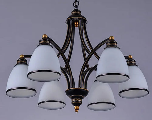 lustre classique en fer et verre pour décoration intérieure - vue 14 sur 16