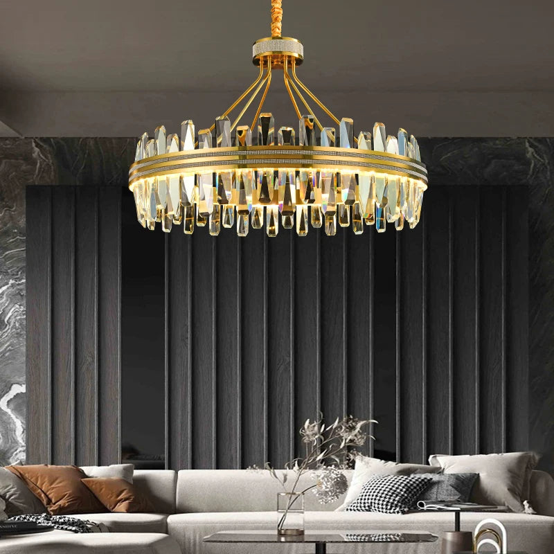 lustre en cristal rond design postmoderne pour un intérieur créatif - vue 3 sur 15