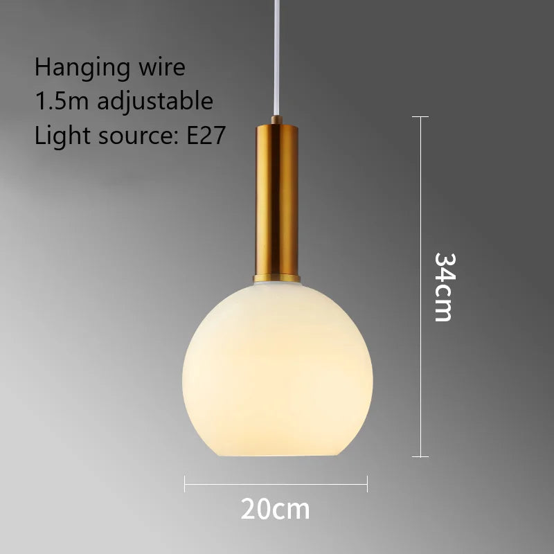 boule de verre moderne suspension led luminaire décoratif - vue 10 sur 15