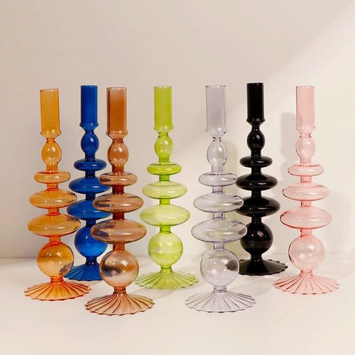 bougeoirs en verre romantiques pour mariage et décoration intérieure - vue 2 sur 13