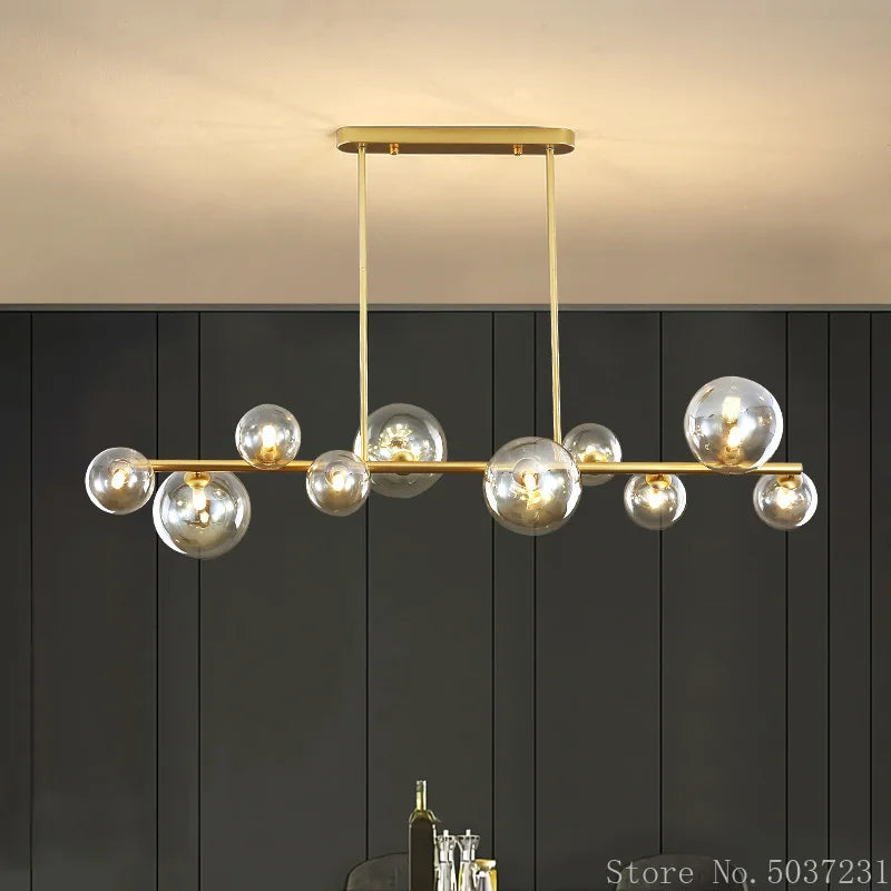 lustre led nordique moderne en boule de verre éclairage industriel