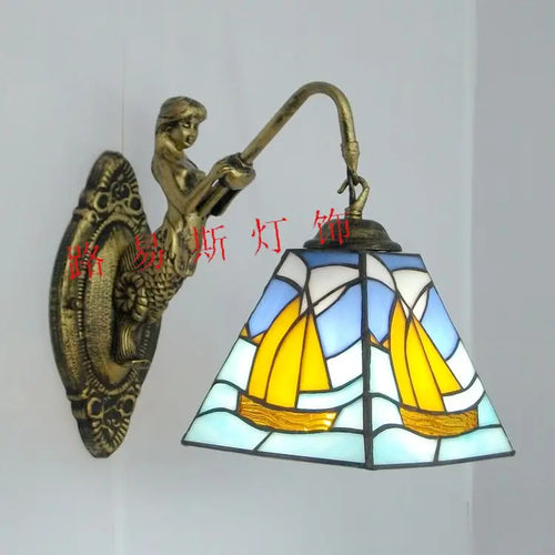 applique murale style tiffany éclairage mode sirène design élégant - vue 13 sur 13