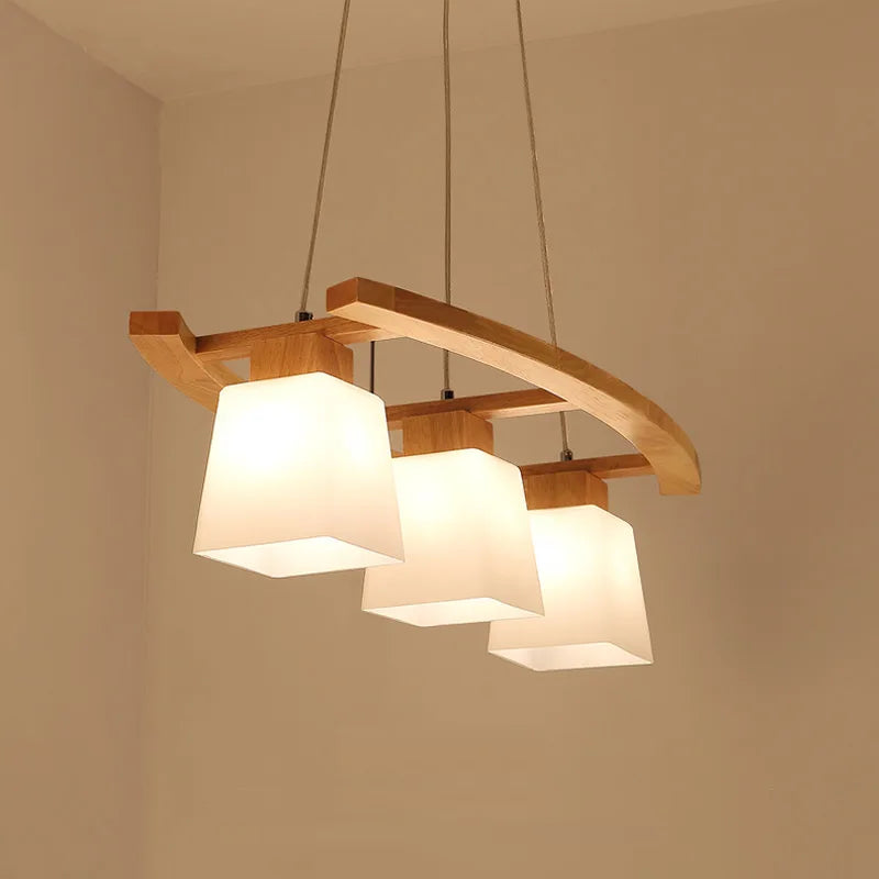 Suspension en bois nordique LED lampes suspendues modernes pour salle à manger salon cuisine Bar café lampe suspendue de Style japonais