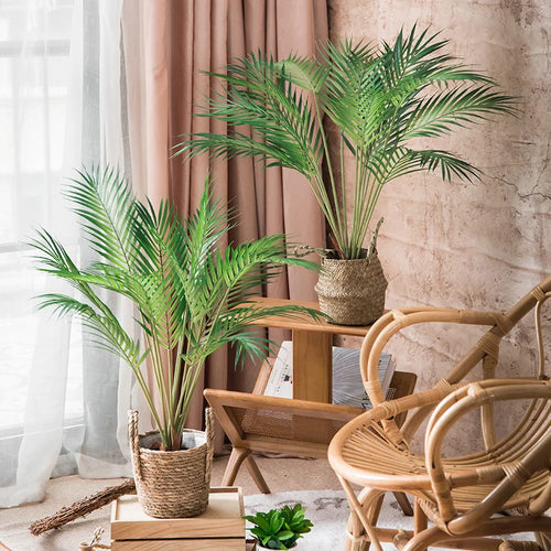 lot de 2 grandes plantes artificielles palmier tropical pour décoration intérieure - vue 5 sur 14