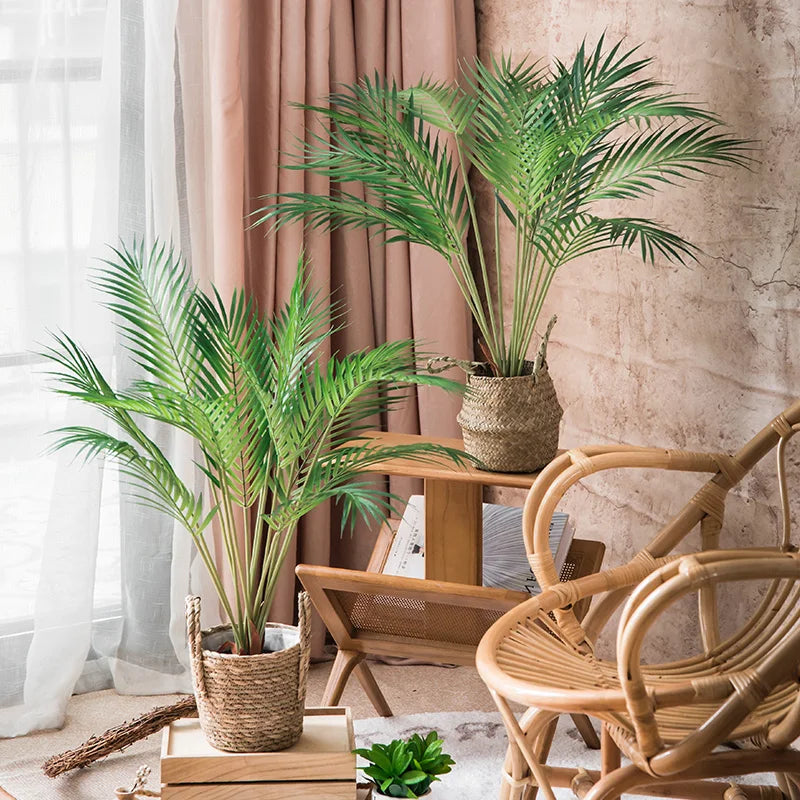 lot de 2 grandes plantes artificielles palmier tropical pour décoration intérieure - vue 4 sur 14