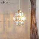 suspension en cristal doré style loft design moderne luxe