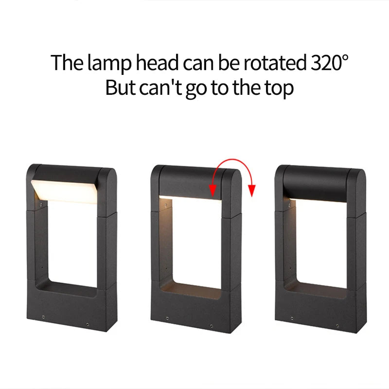 Lampe de pelouse extérieure en aluminium