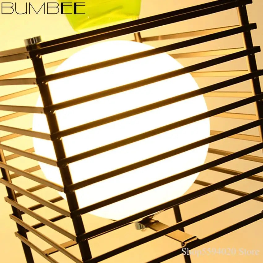 lampadaire led sur pied style chinois décoratif pour la maison - vue 5 sur 10