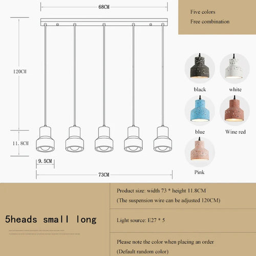 suspension moderne en terrazzo design nordique plusieurs couleurs led - vue 23 sur 28